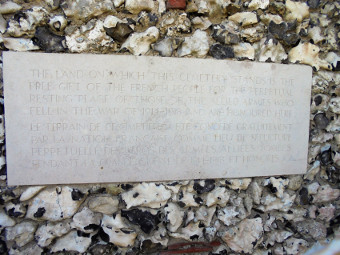 Plaque at the entrance to Flesquieres Cemetery (taken by Bob Curry in July 2018)