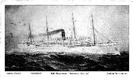 Widecombe WW1: HM Transport Braemar Castle: postcard owned by Leonard Sellers