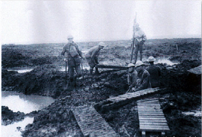 Troops at Passchendaele. (IWM) Widecombe WW1: Typical conditions experienced by the troops at Passchendaele. (IWM photo)