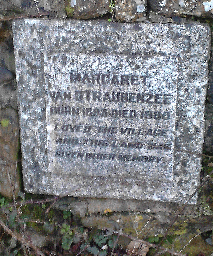 Plaque marking land donated by Margaret van Straubenzee Widecombe WW1: John Douglas Henderson Radcliffe. Plaque marking land donated by Margaret van Straubenzee. Picture supplied by David Ashman
