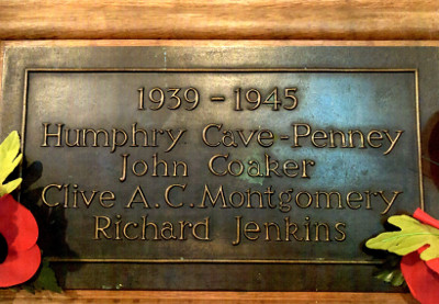 War Memorial Plaque Leusdon Church (Photo Widecombe History Group Archive)